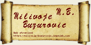 Milivoje Buzurović vizit kartica